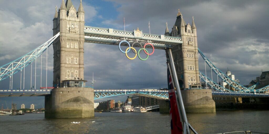 Tower Bridge in London from the Thames River