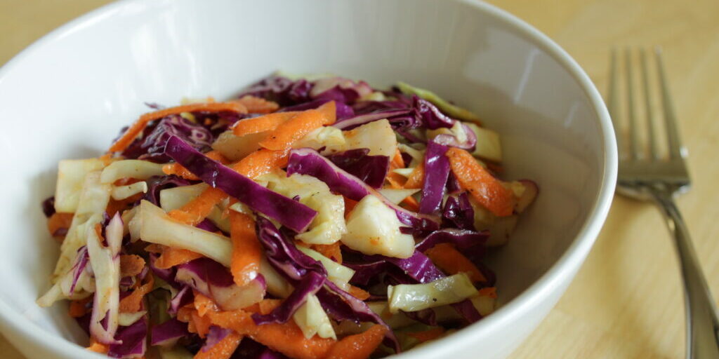 Rainbow Cabbage Coleslaw