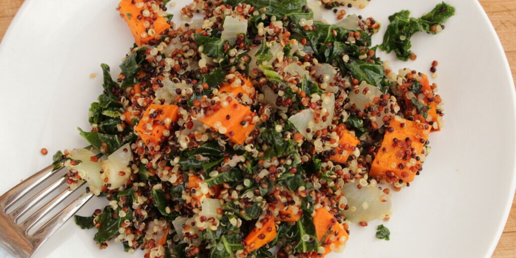 Sweet Potato Quinoa Pilaf with Kale  